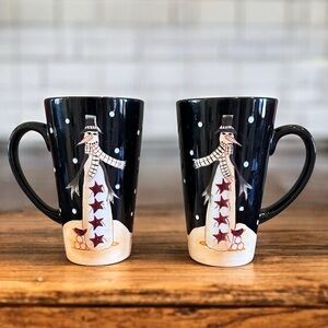 Certified International MIDNIGHT SNOWMAN by Becca Barton Latte Mug